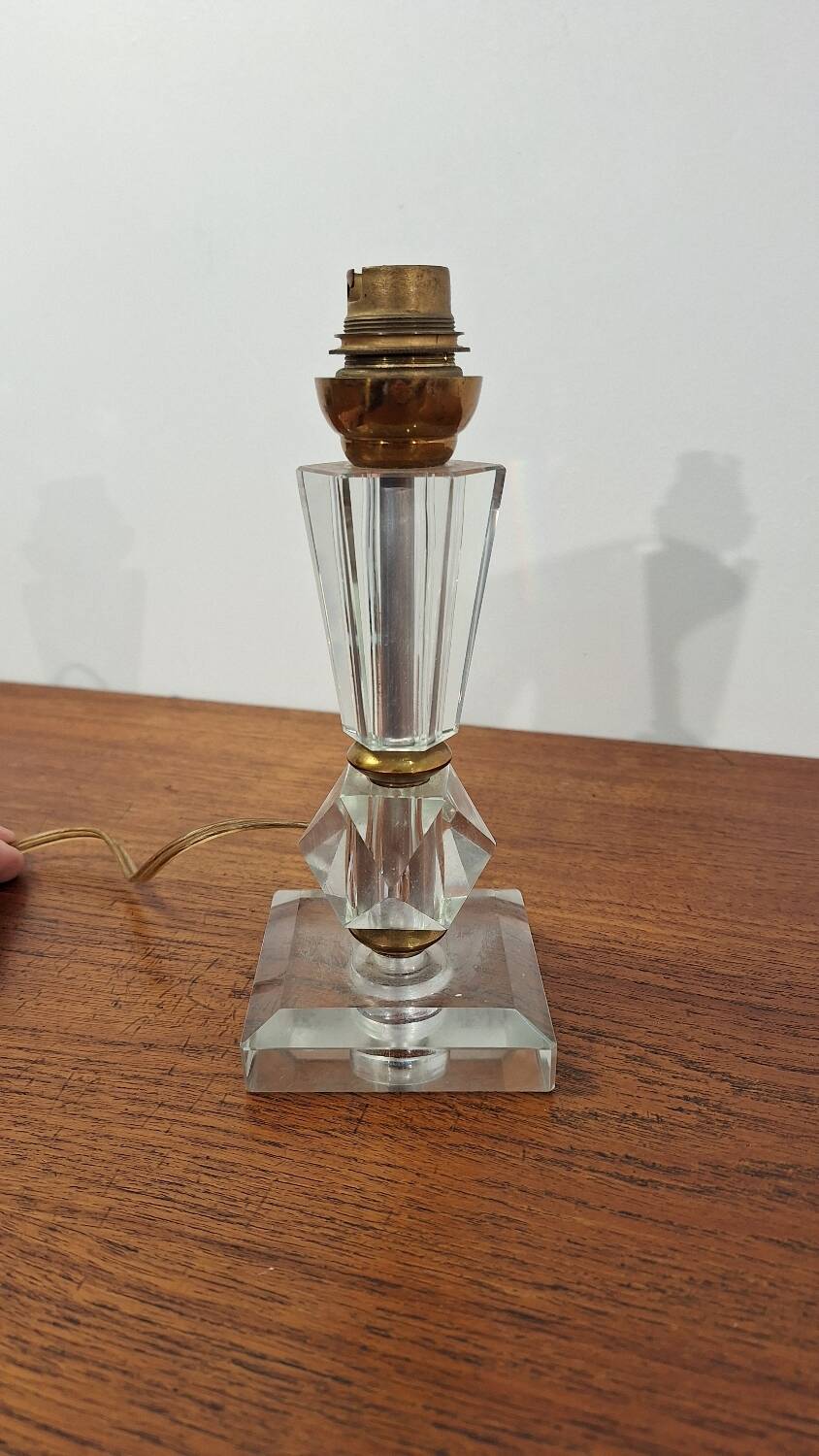 Cut glass lamp base from the 1940s