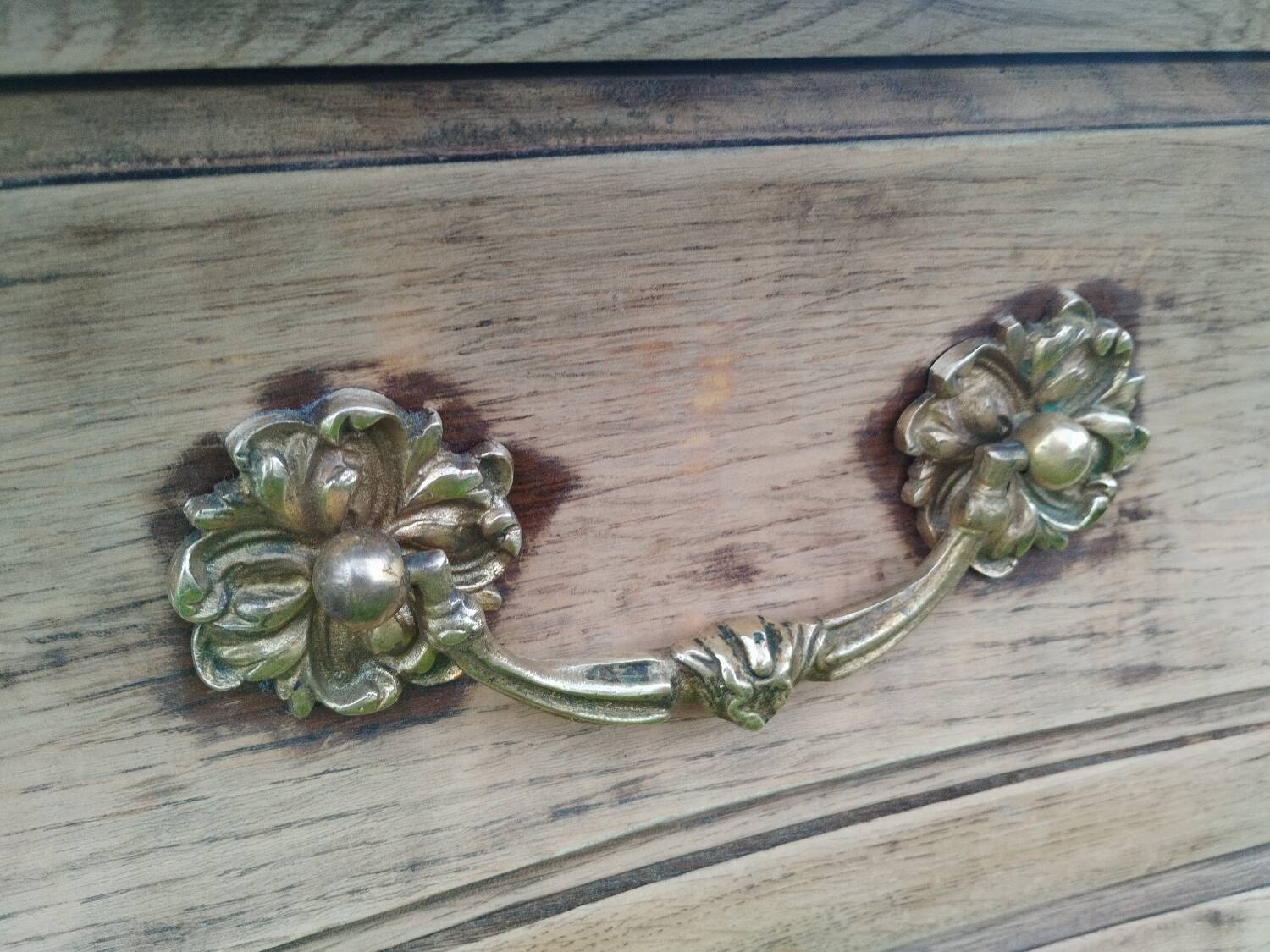 Antique Louis XVI style chest of drawers with wooden top