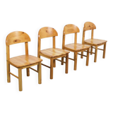Ensemble de quatre chaises de salle à manger Rainer Daumiller en bois de pin, 1970s