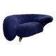 Vintage Organic Form Curved Velvet Sofa, Late 20th Century