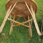 3-piece rattan wicker garden furniture set 1960 70