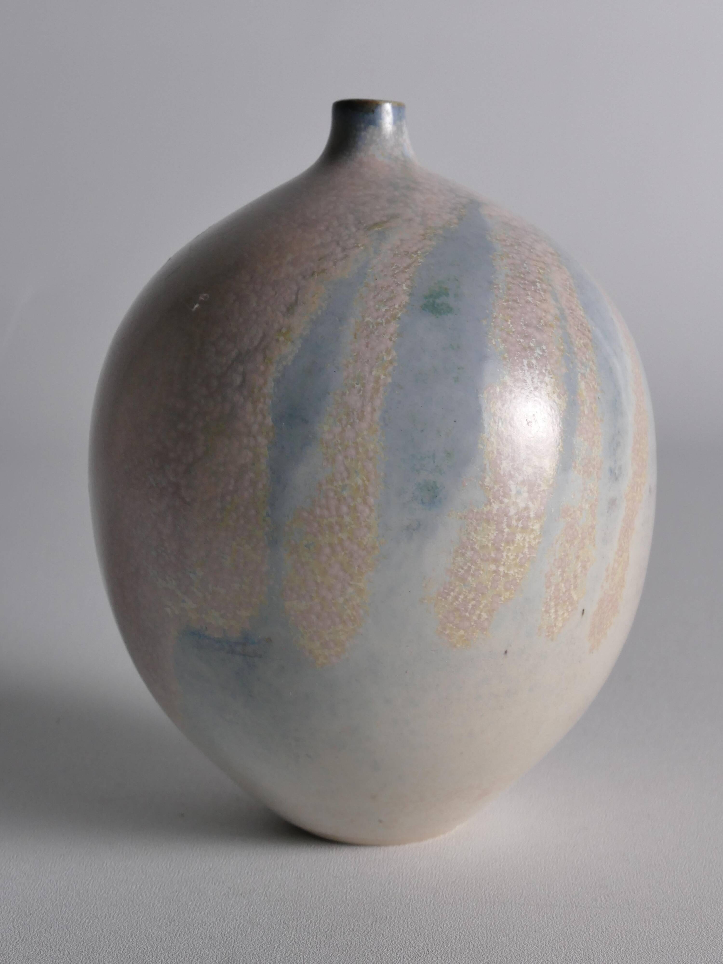 Vase en grès unique Bo Scullman, moderne scandinave, fin du 20e siècle