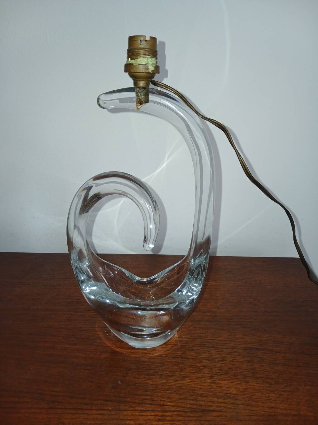 Antique lamp base in Schneider France crystal.