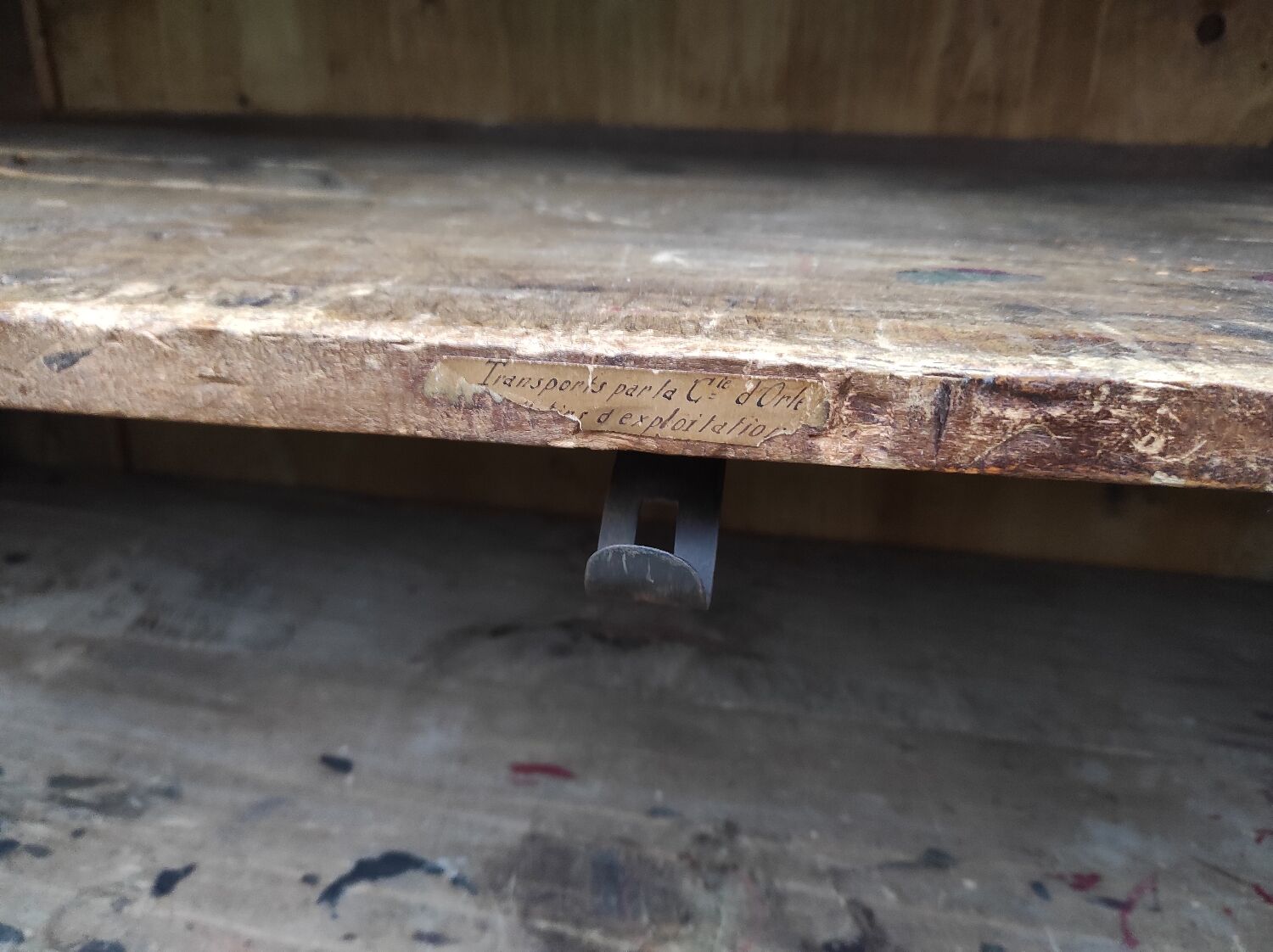 Old rustic Parisian wardrobe patinated white in oak and fir