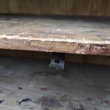 Old rustic Parisian wardrobe patinated white in oak and fir