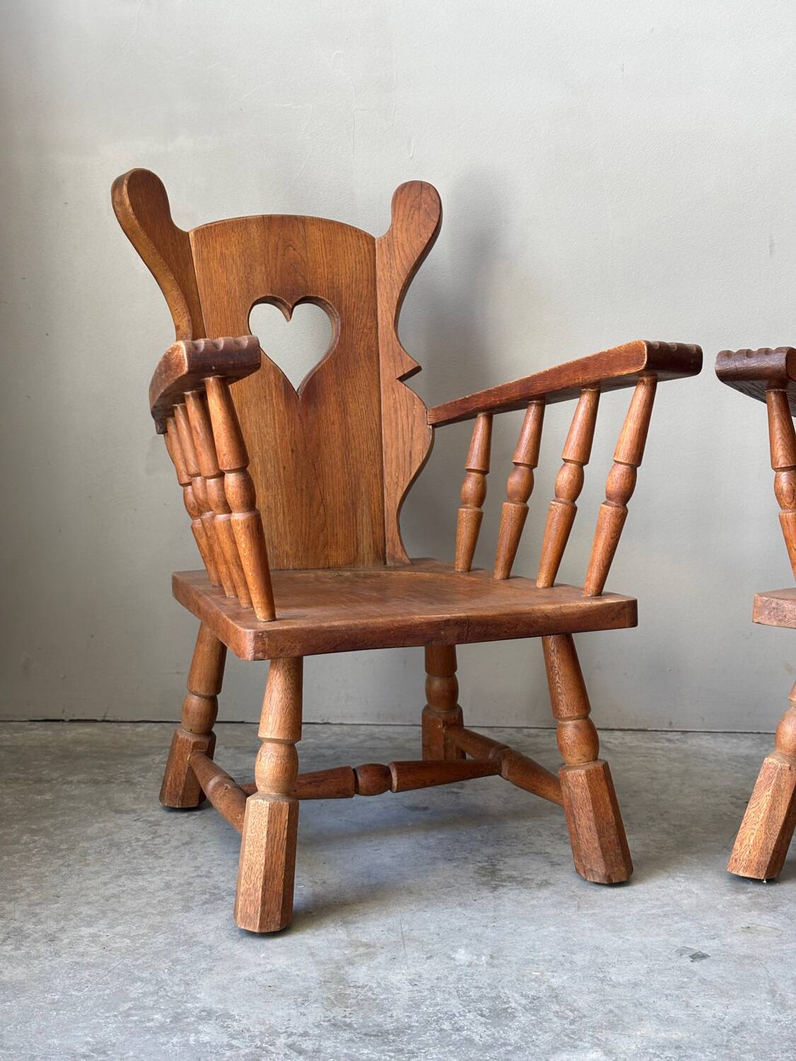 Brutalist armchair pair, 1950s