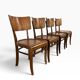 Ensemble de 4 chaises art déco vintage en bois