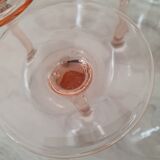8 Pink Stem Wine/Water Glasses