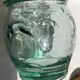 2 jars light green glass molded cork stopper