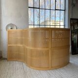 Large curved beech screen from the 80s