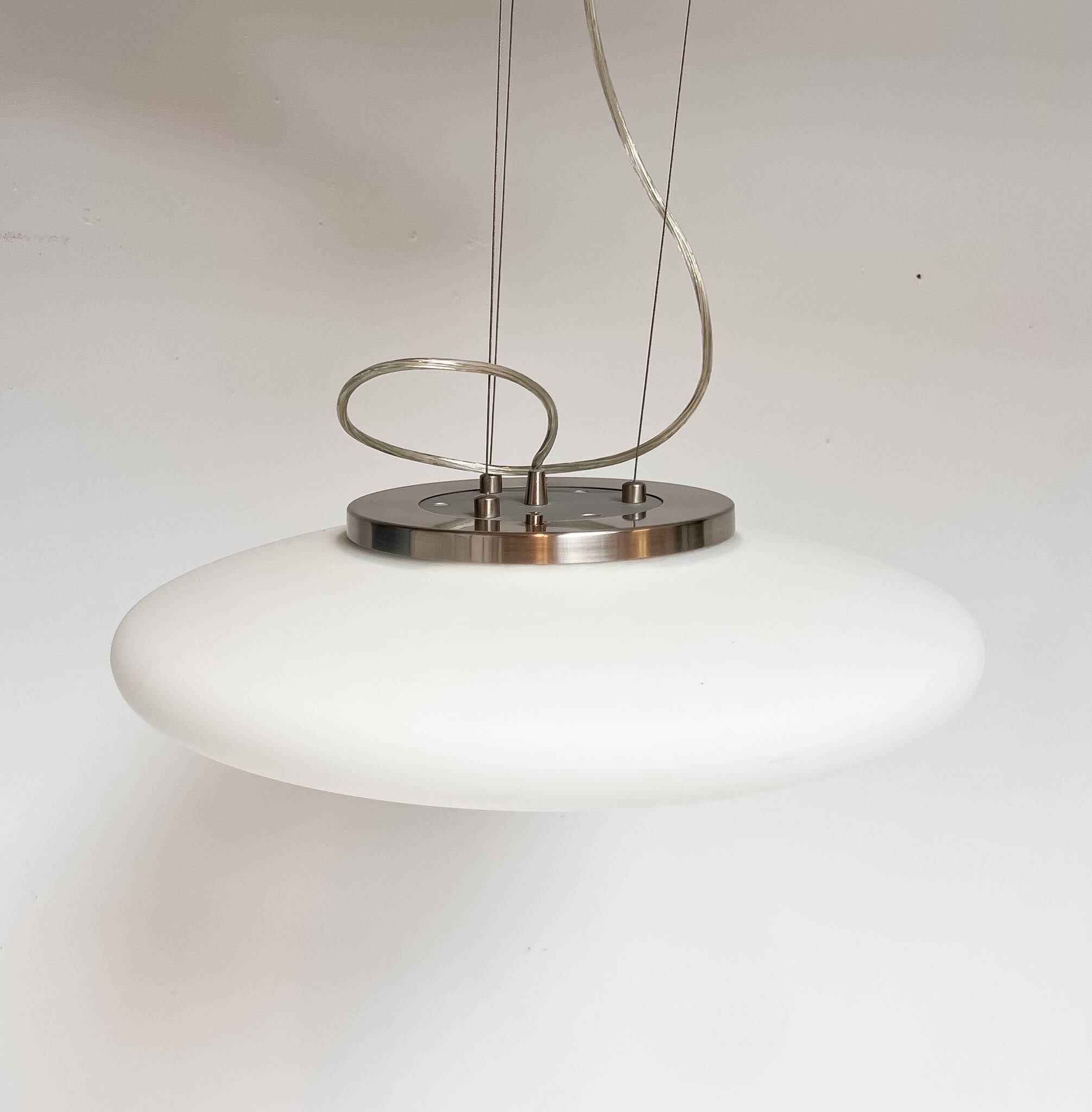 Opal glass Zoxx pendant lamp, 1990s