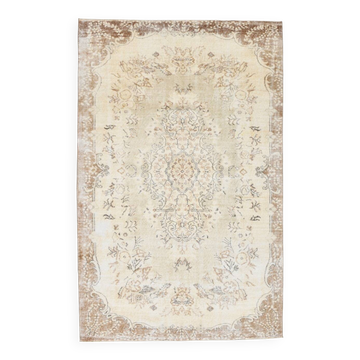 6x9 Persian Vintage Carpet, Authentic Anatolian Turkish Rug, 174x271 Cm