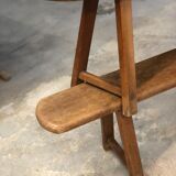 Old solid oak farm bench