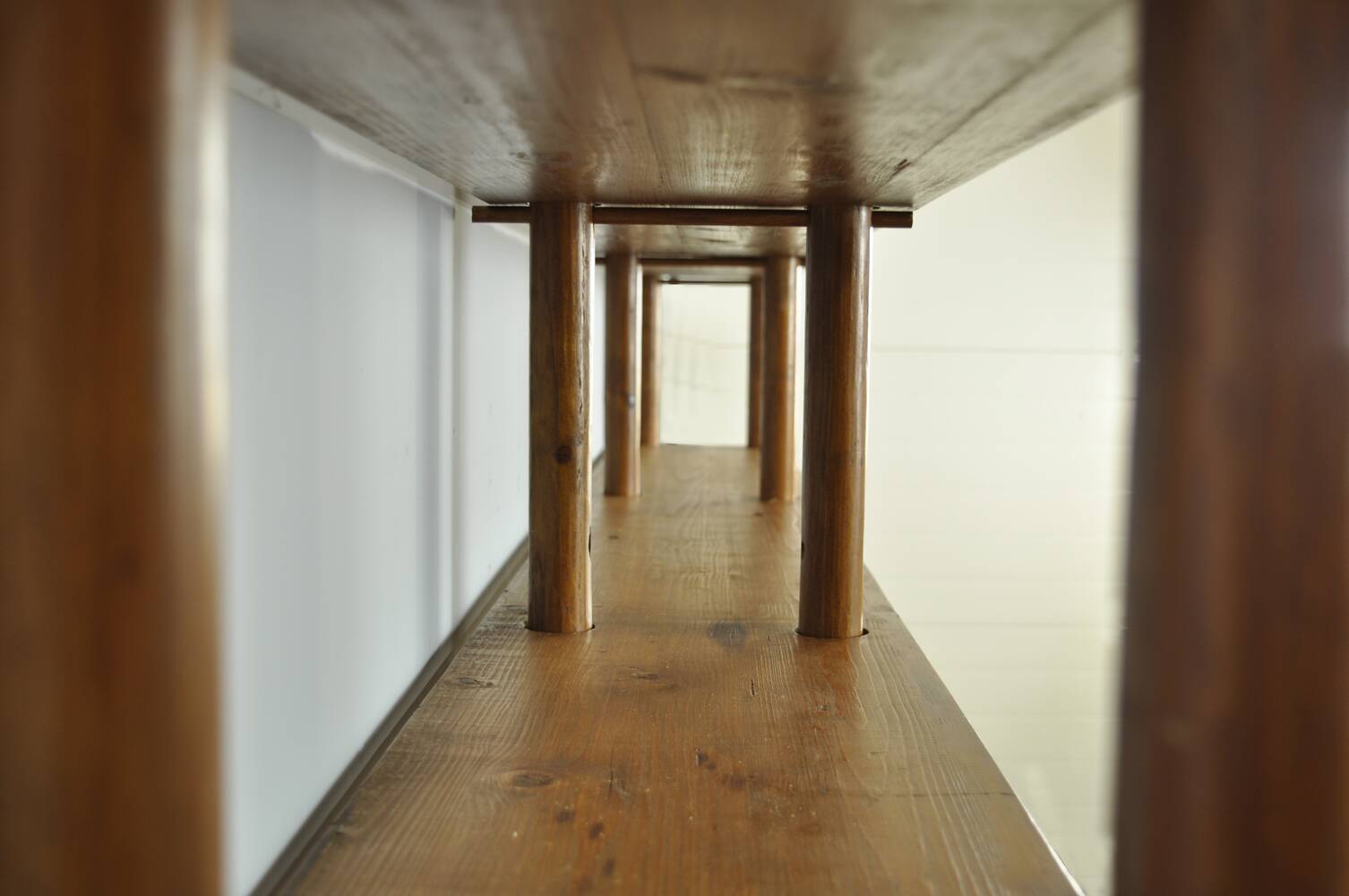 Handmade wooden bookshelf, 1960s