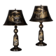 Mid 20thc japanese pair of lacquered table lamps c.1960