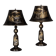 Mid 20thc japanese pair of lacquered table lamps c.1960