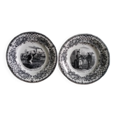Talking plates Creil and Montereau transport theme