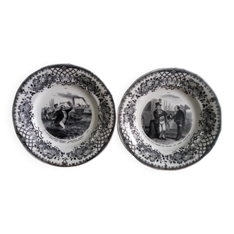 Talking plates Creil and Montereau transport theme