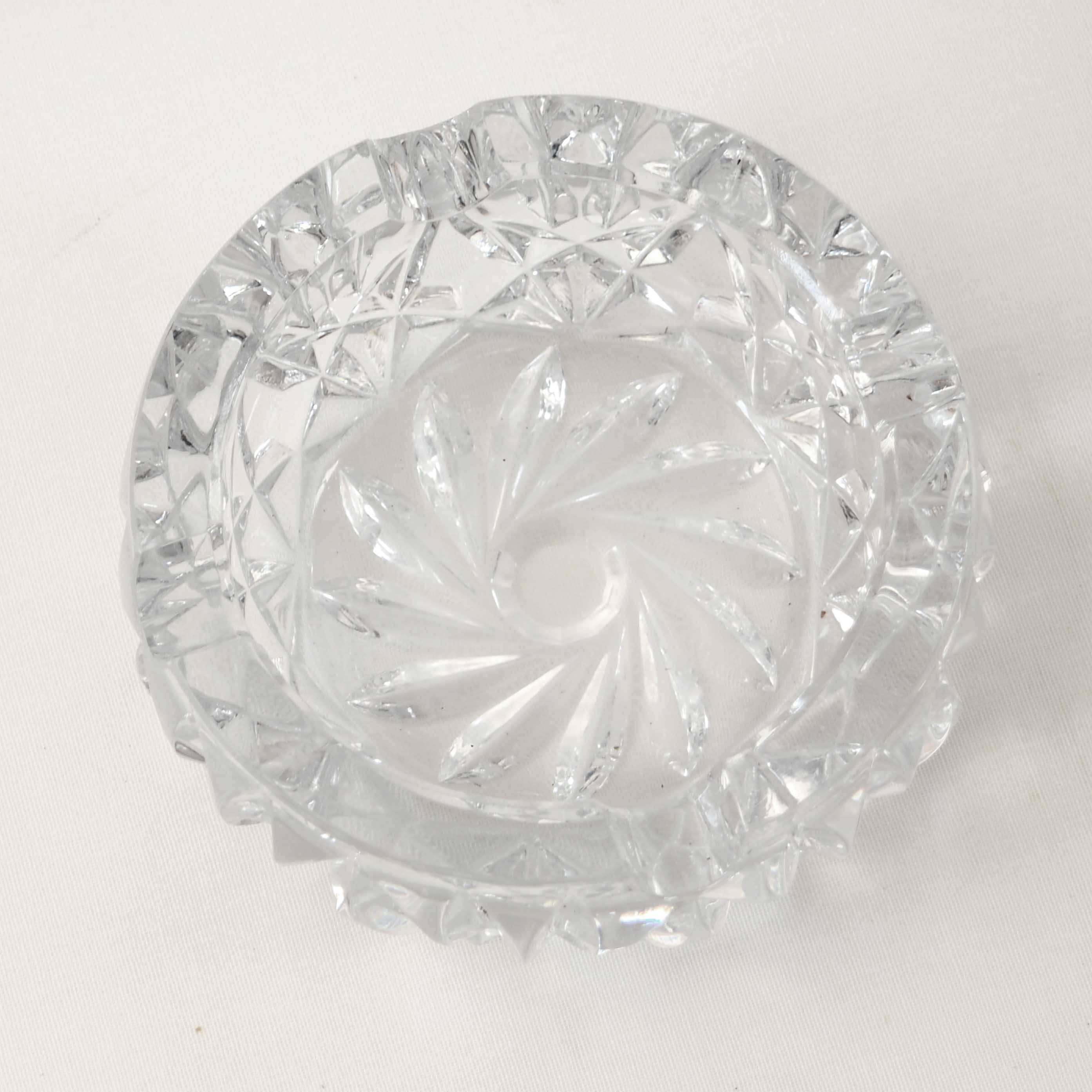 Cut crystal ashtray