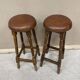 Pair of vintage stools imitation leather