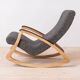 Fauteuil à bascule vintage moderne du milieu du siècle, Tchécoslovaquie, années 1950, retapissé