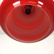 Original German Red Opal Glass Hanging Light, Made by Peill & Putzler, Germany