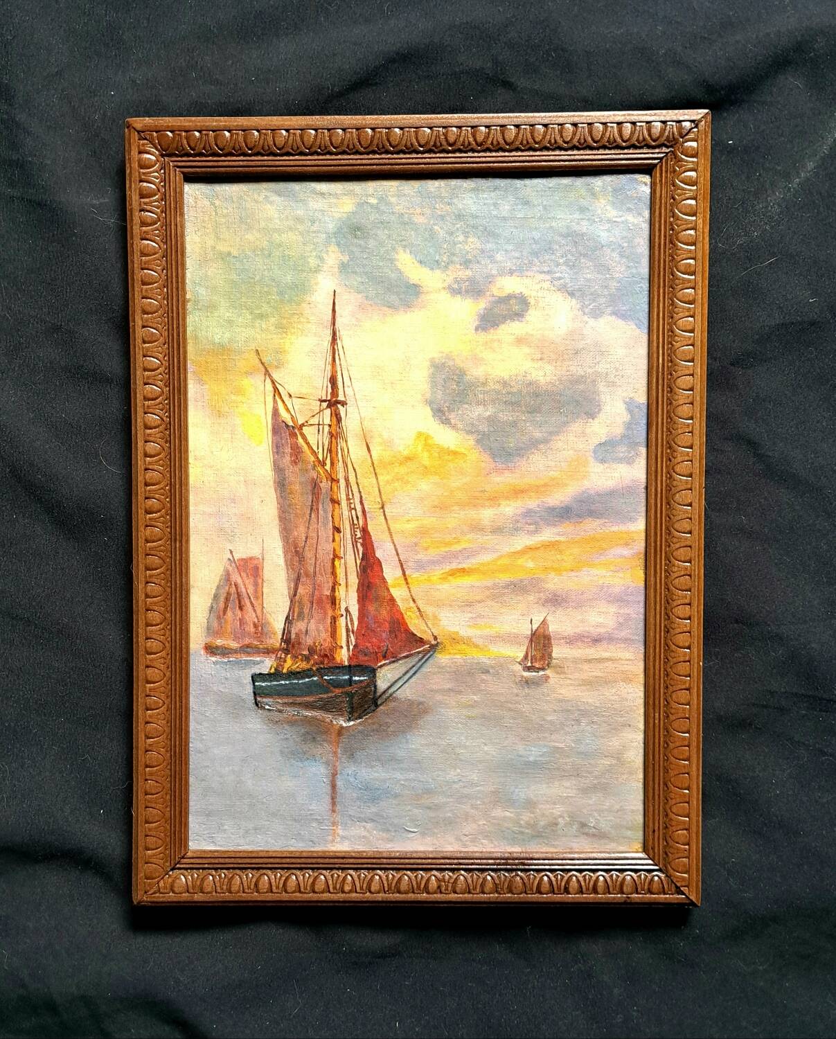 Impressionist painting - Marine Oil on canvas - 19th century - French Impressionist school