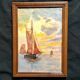 Tableau impressionniste - Marine Huile sur toile - 19ème siècle - Ecole française impressionnisme