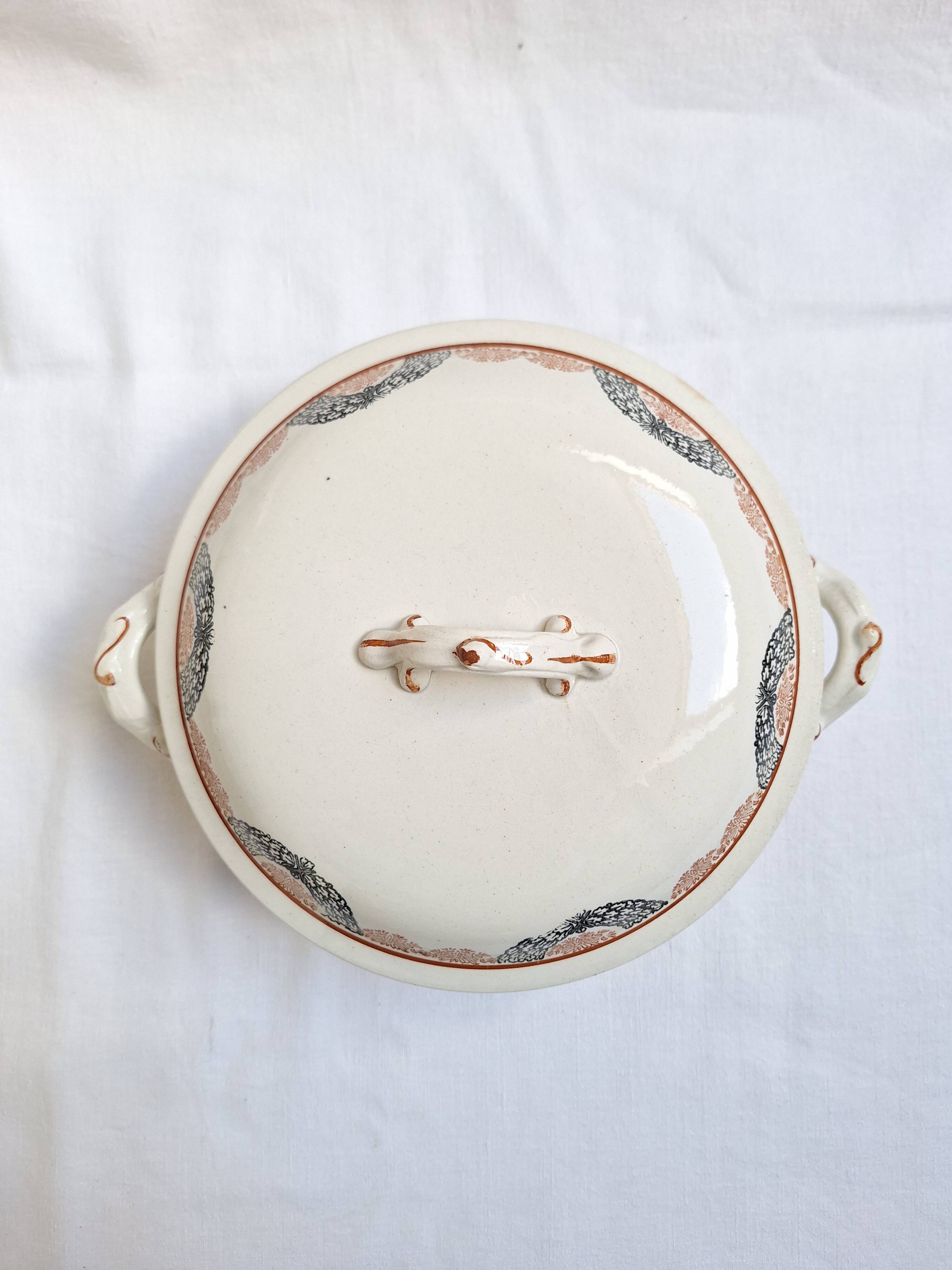 HBCM Pauline model orange and black soup tureen