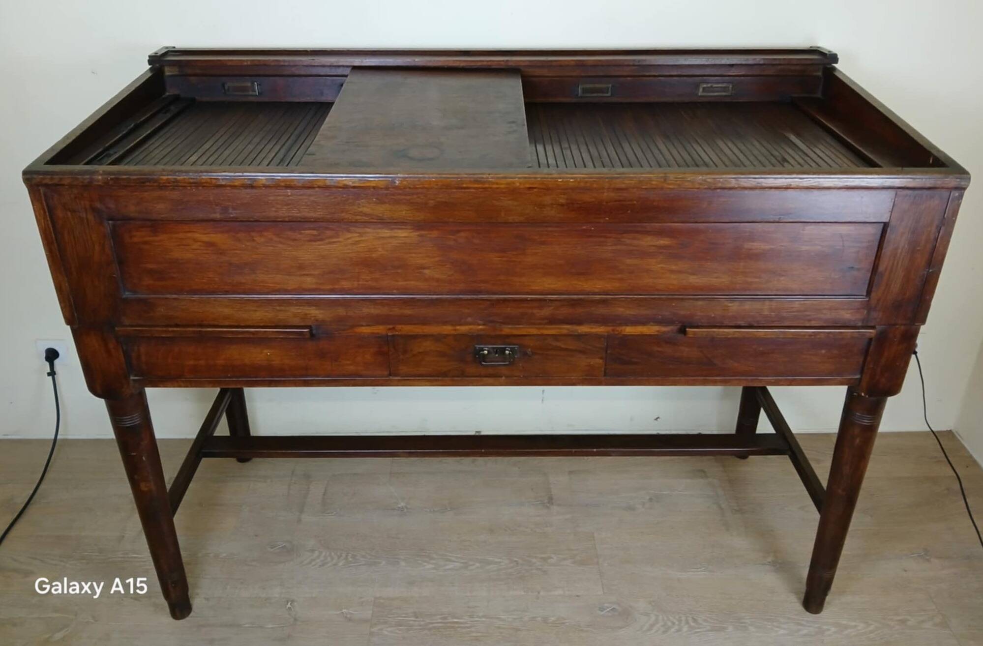 Very rare Napoleon III period system desk in solid oak circa 1850 stamped Stolzenberg