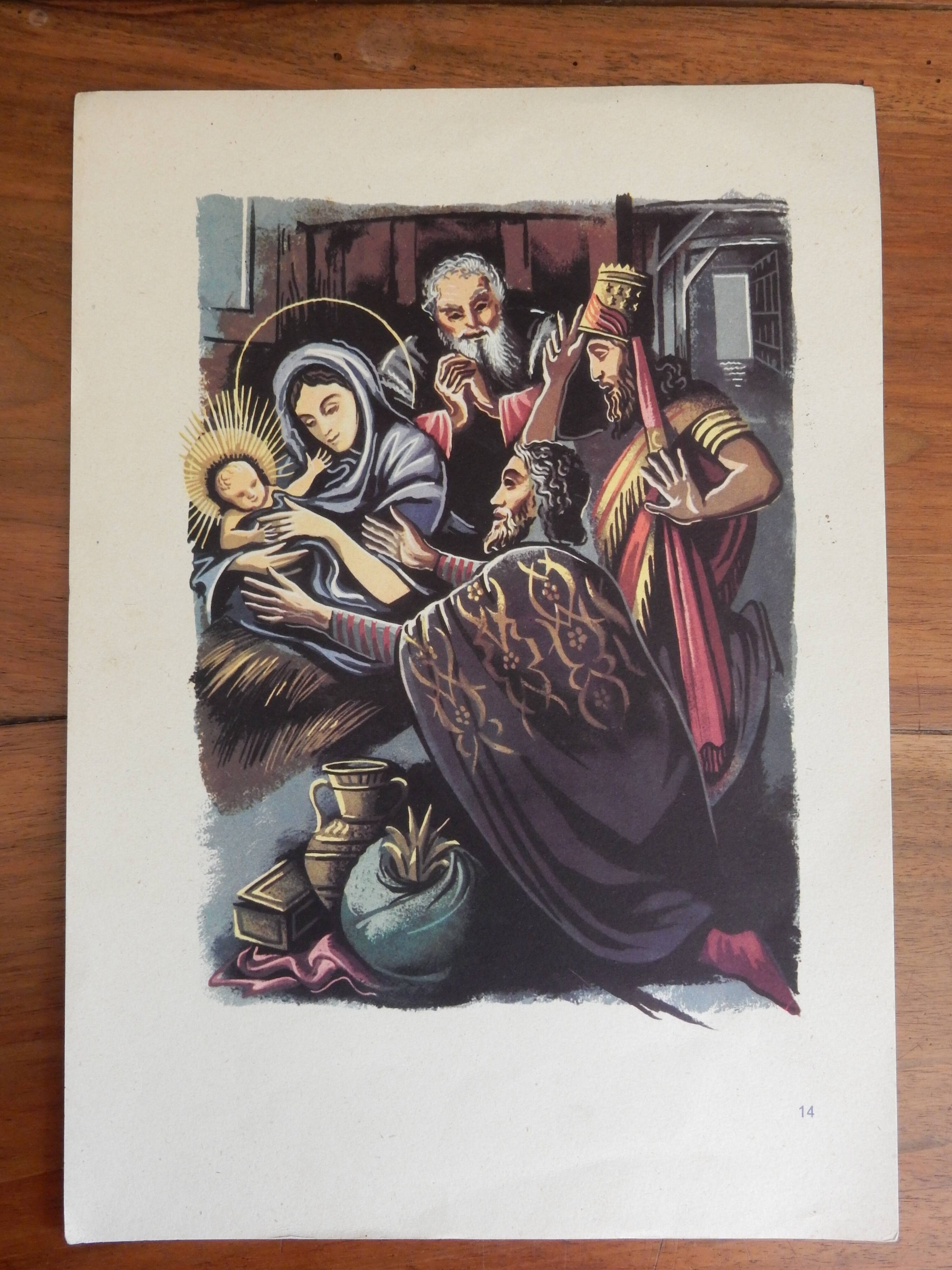 Illustration of the nativity The three wise men