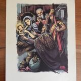 Illustration of the nativity The three wise men