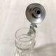Bohemian crystal beer mug with chiseled pewter lid