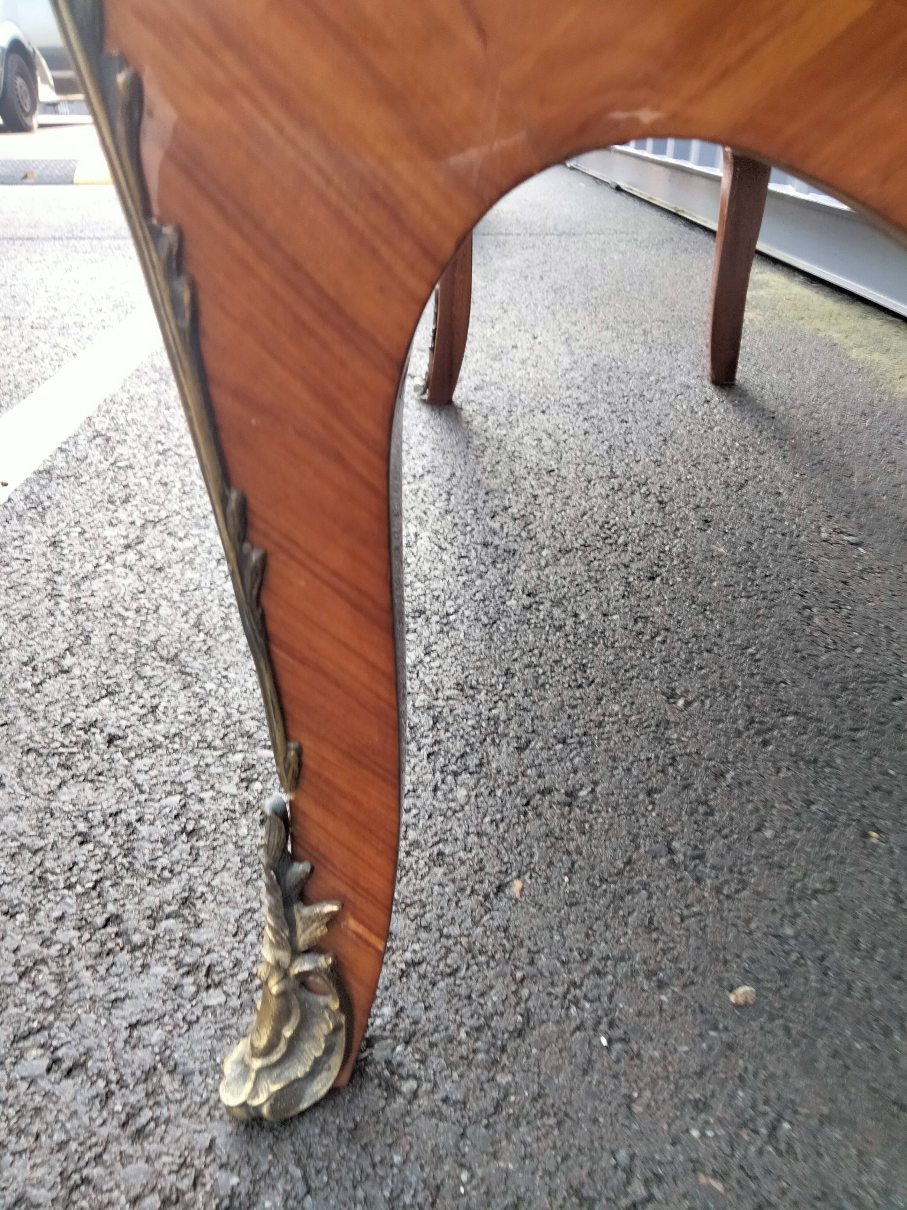 Old style chest of drawers Louis XV marquetry marble top
