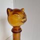 Vintage Empoli Amber Glass Cat Shaped Bottle