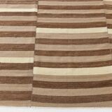 10x13 Dark Brown & Beige Vintage Kilim Rug, 311x394Cm