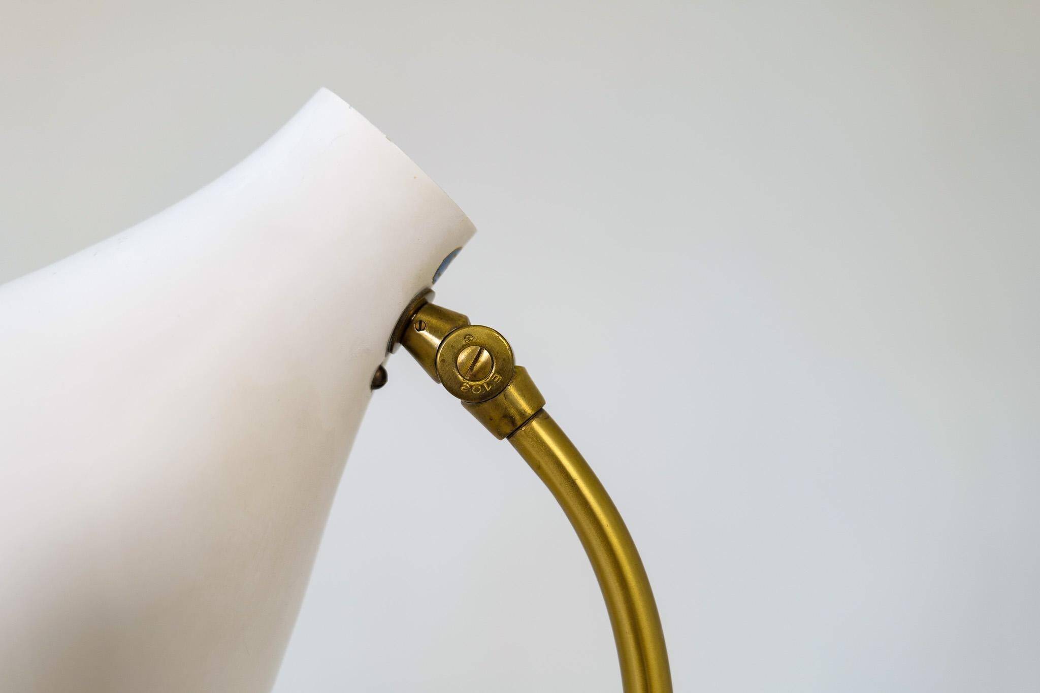 Rare adjustable mid-century table lamp by Böhlmarks, 1940s, Sweden.