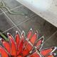 Vintage 70s coffee table in ceramic, chrome metal and wood, signed Adri