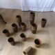 Lot de 27 tasses-timbales vintage en grès Digoin