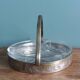 Aperitif platter, metal server and glass ramekins, Art Deco