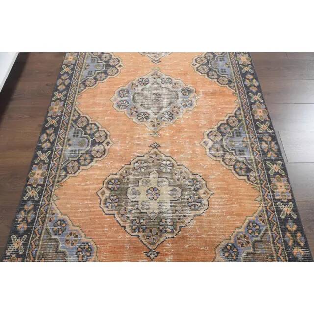 Vintage Turkish Hand-Knotted Runner 125x340