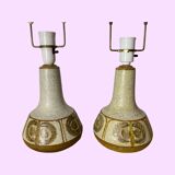 Set of 2 Søholm Table Lamps | Danish SOHOLM Designer Lamps From The Mid Century | Handmade Ceramics