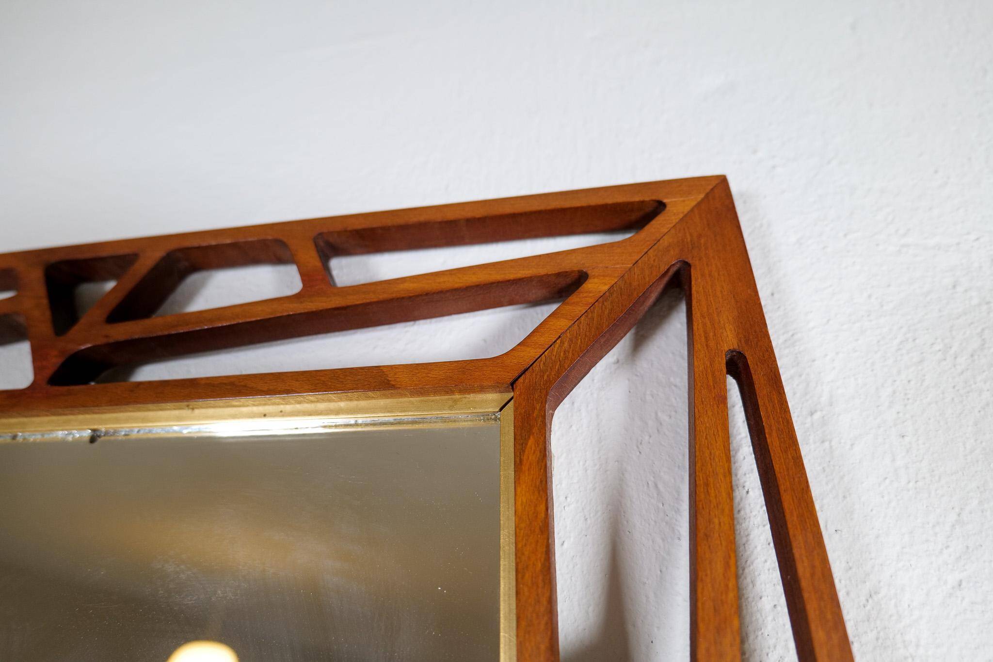 Rare large mirror "Konkret" Mid-Century Yngve Ekström by Eden Spegel in Sweden