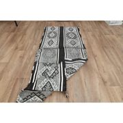 1970s Vintage Turkish Handmade Wool Cotton Gray Kilim Runner Rug 60x152