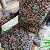 Fauteuil Voltaire ancien avec revêtement en tissu de qualité