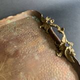 Hammered copper tray and bronze handles