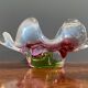 Pink and green Glass bowl by Josef Hospodka 1960s