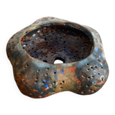 Pot photophore cut glazed ceramic large fire artisan pottery
