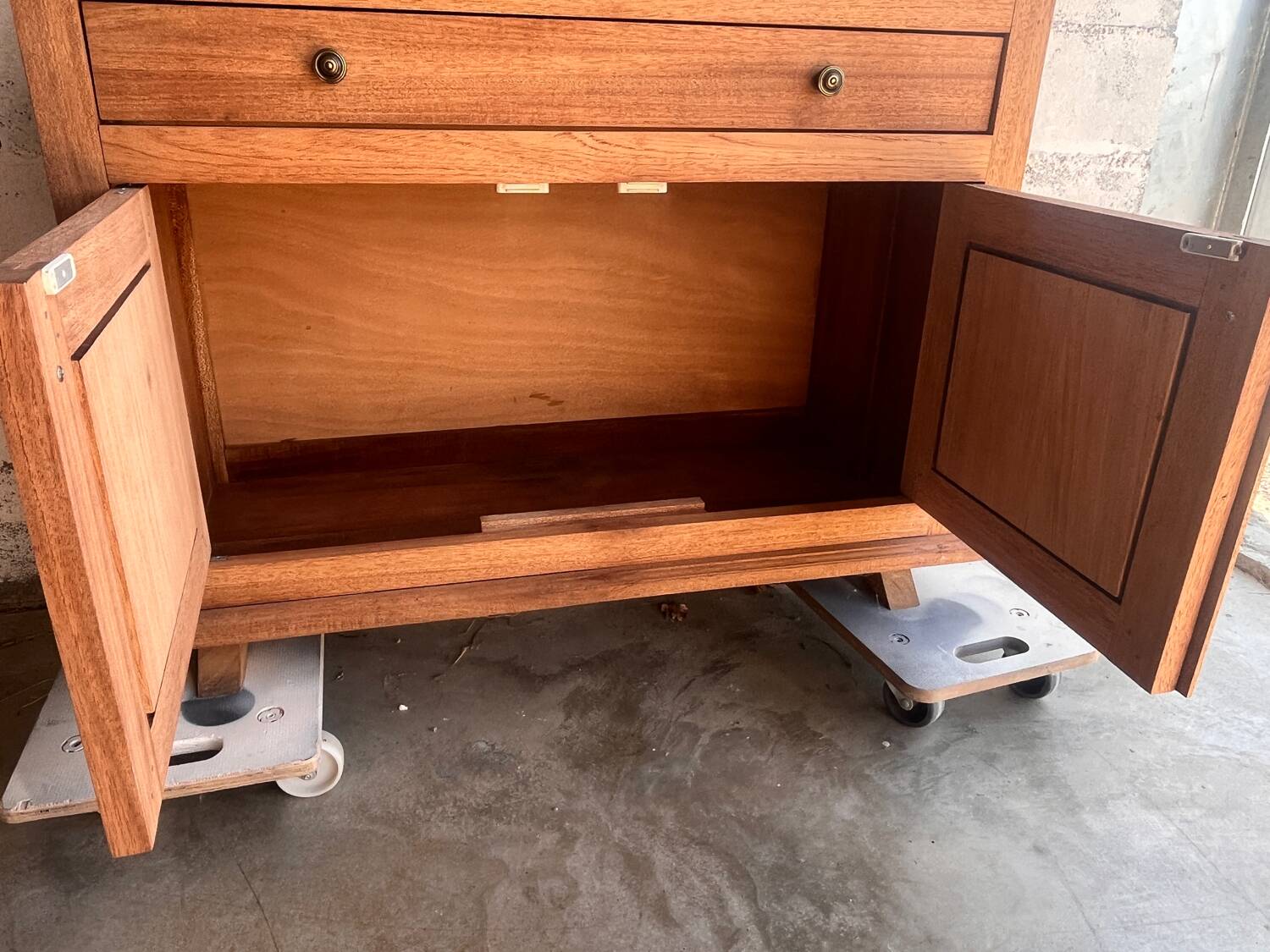 Raw wood gun cabinet