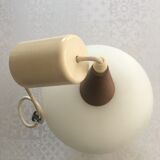 Scandinavian teak and opaline suspension 1950-1960